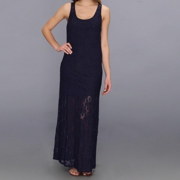 Laundry by Design Women's Lace Maxi Dress With Short Slip Blue Size XSMALL - Picture 11 of 11